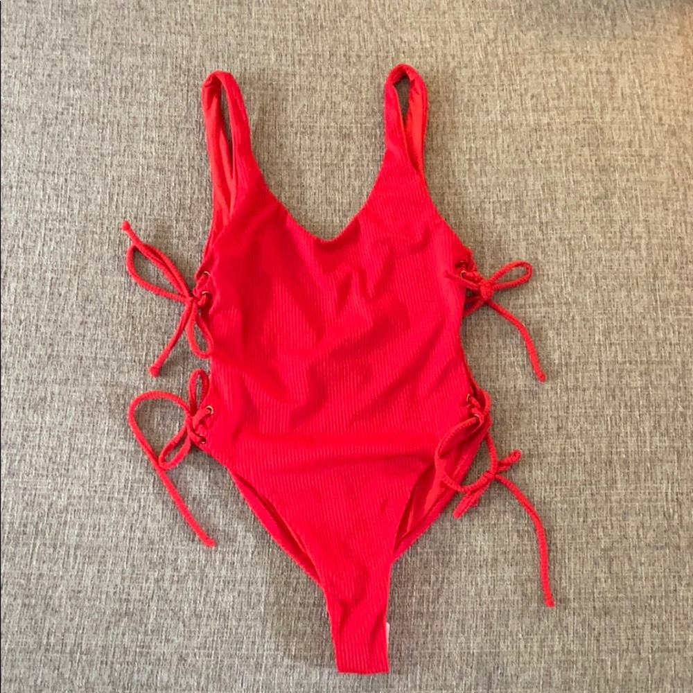 Red Two Piece Mafia swimsuit